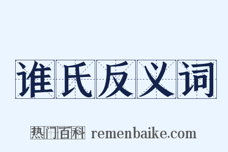 谁氏反义词是什么意思的图片